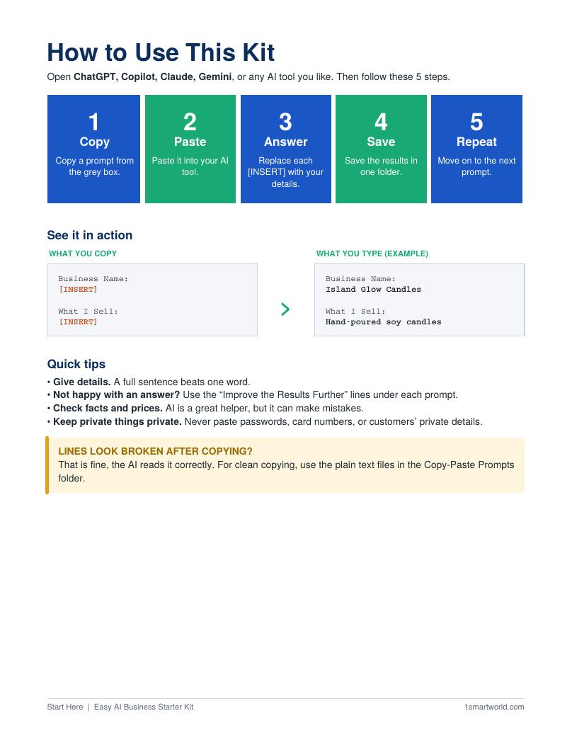 How to use this kit page