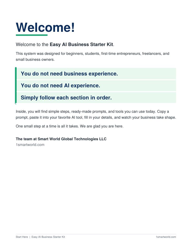 Welcome page